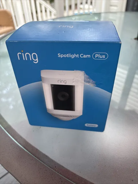 Ring - Spotlight Cam Plus Outdoor/Indoor Wireless 1080p Battery Camera - SEALED