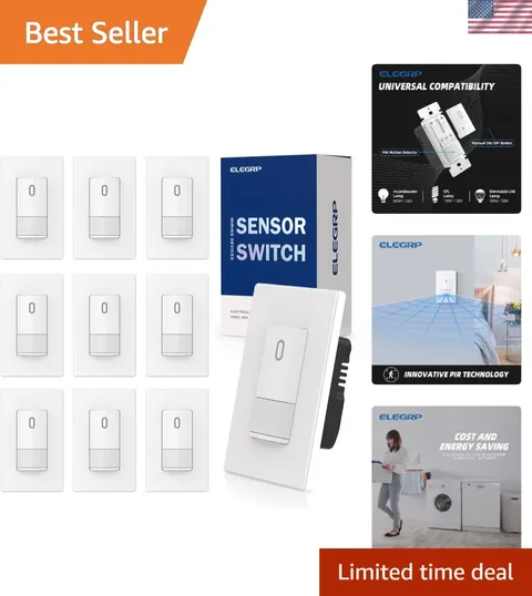 Occupancy Motion Sensor Light Switch, PIR Infrared Motion Activated Wall Swit...