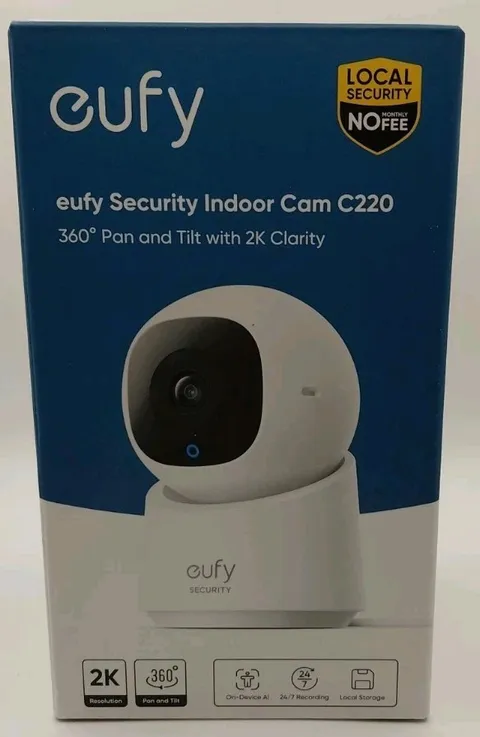 eufy Security Indoor Cam C220 2K Security Camera 360° PTZ Night Vision 2.4G WiFi