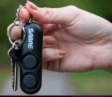SABRE 120dB Siren Personal Security Safety Alarm with Keychain Accessory, Black