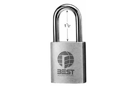 3/8" Brass Padlock 7 Pin 1-1/2" Shackle Non Key Retained Satin Chrome