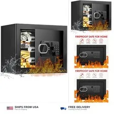 1.3 Cub Small Safes for Home, Anti-Theft Steel Security Fire Safe Home with C...