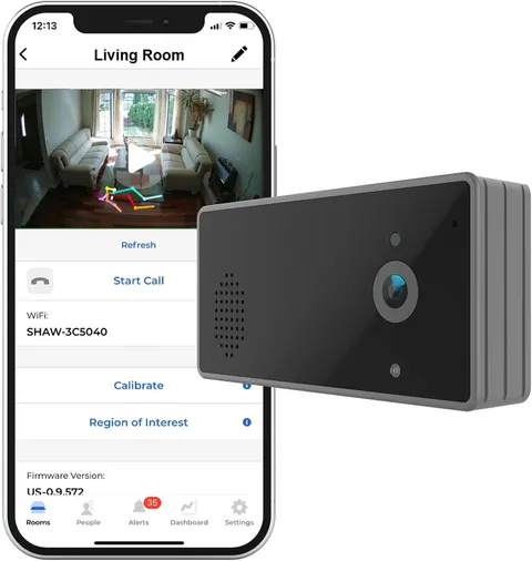 Sentinare Fall Detection & Activity Sensor, Privacy-Preserving Videoless Stick F