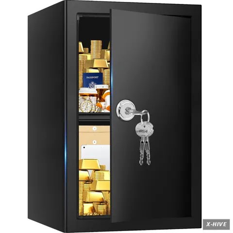 Cabinet Safes 2.6 Cubic Feet Fireproof Safe Box Key Lock Hidden Steel Security W