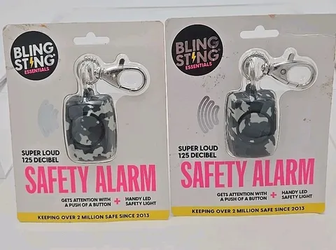 Lot of 2 BLING STING Safety Alarm - Super Loud 125 Decibel - Black Grey Camo