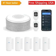 WiFi Door Alarm System, 8-Piece DIY Wireless Alarm Kit with Door Sensors | 12...