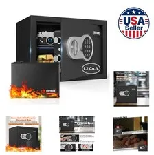 Fireproof Safe 1.2 Cu Ft Digital Security Keypad Lock with Alarm Removable