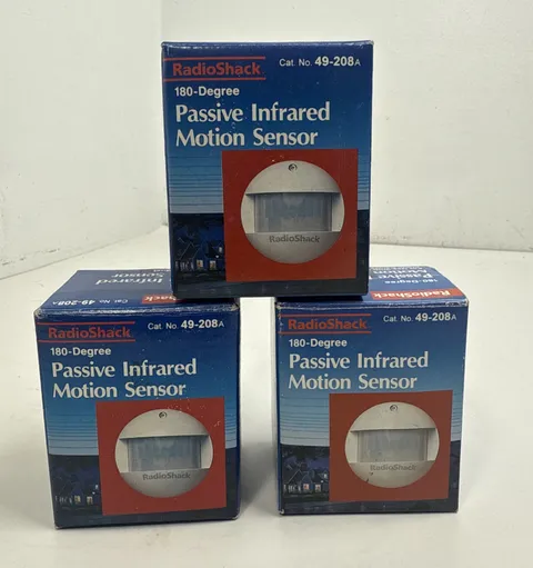 Radio Shack Passive Infrared Motion Sensor 180 degree 49-208/A - 3 New Units
