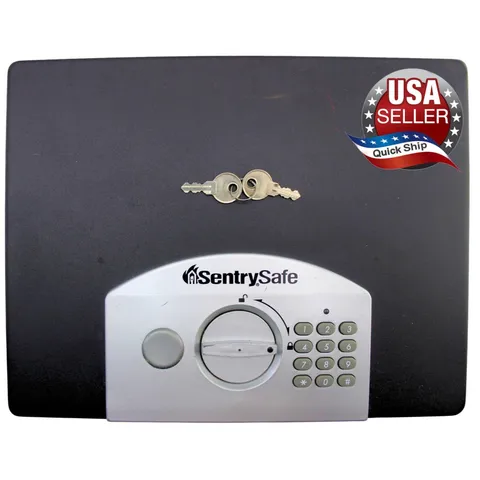 SentrySafe Portable Safe Box Programmable Digital Keypad • 2 KEYS & LOCK COVER