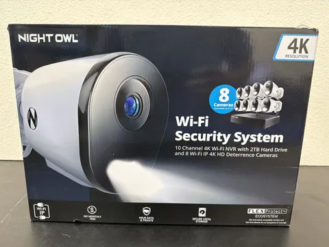Night Owl 10 Channel Wi-Fi NVR with 2TB HD, 8 Camera 4K HD , CL-BT8WN2-F88L