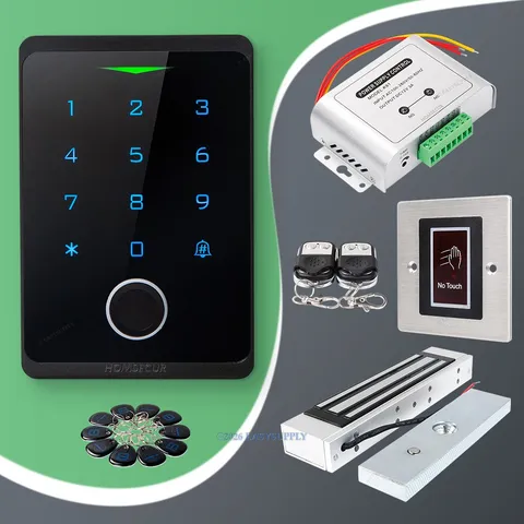 HOMSECUR Weatherproof IP66 APP WIFI Fingerprint PIN Access Control Touch Keypad