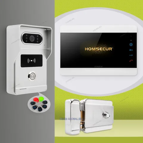 HOMSECUR 7" Video Doorphone Intercom Door Bell RFID Access with Electrical Lock