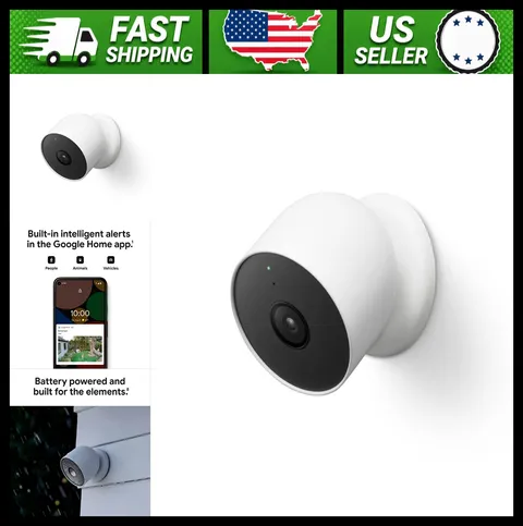 Google Nest Cam Wireless Security Camera 1080p HDR Indoor Outdoor Battery