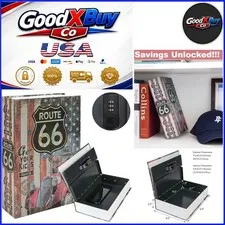 Metal Book Safe with Combination Lock 9.5x6.2x2.2 Hidden Diversion Safe