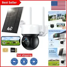 Outdoor 4G LTE Solar Camera with 32GB SD - HD 2K & Smart Detection Features