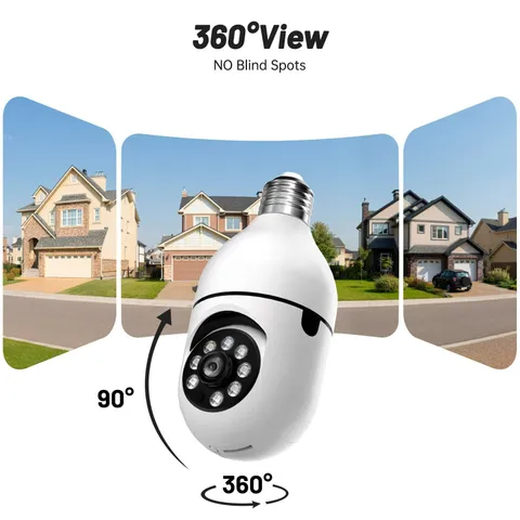 WiFi Indoor E27 Network Security Camera 2K Light Bulb Colorful Smart Home Full H