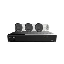Concord 8 Channel 4K NVR Kit with 3 x 4K Bullet Cameras featuring Red and Green