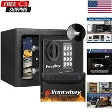 Portable Money Safe with Combination Lock & Fireproof Bag - Elegant Black Finish