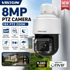 VIKYLIN 18X PTZ Camera Human Auto Tracking PoE Camera 8MP 2-Way Audio with Wiper