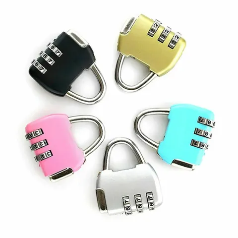 New Travel Luggage Padlock Mini 3 Digit Combination Suitcase Security Cable Lock