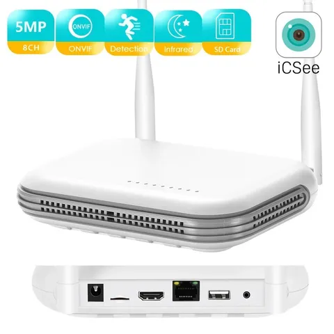 Mini WiFi NVR 8CH 3MP 4CH 5MP H265 Onvif Wireless Video Recorder Face Detection