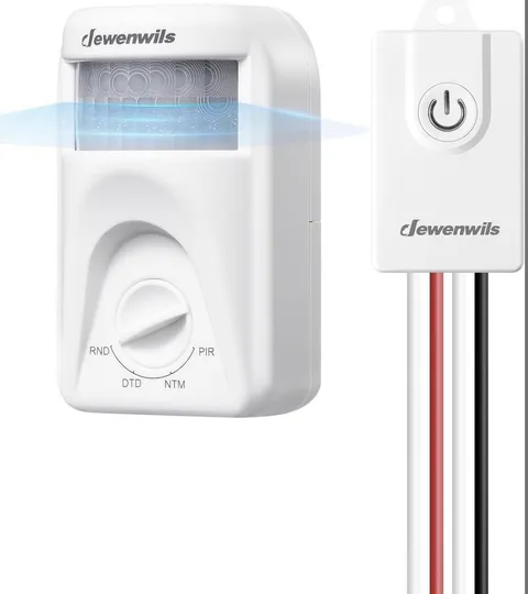 DEWENWILS Wireless Motion Sensor Light Switch,PIR Motion Sensor, 4 Modes, 120°