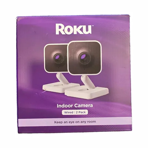 Roku Indoor Camera Wired 2-Pack 1080p Wi-Fi WDR Color Night Vision SCS11R2
