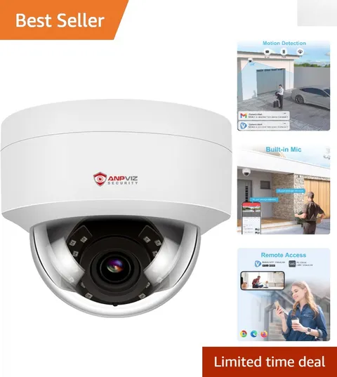 4MP Indoor/Outdoor Dome Camera - Wide Angle, Easy Install, Metal Housing