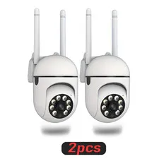 2pcs Wireless1080P HD Cameras, Support 2.4Ghz Wifi, 360° Panoramic HD Indoor