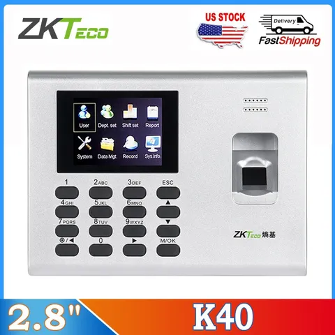 ZKTeco K40 TCP/IP 2.8" Biometric Fingerprint Time Attendance Door Entry Systems