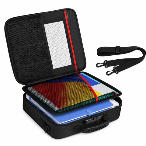 Fireproof Document Bag with Lock 17x11.8x5in Large File Storage Organizer