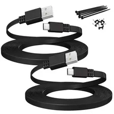 Itramax Micro USB Extension Cable 20FT 2Pack,Flat to 20FT/6M, Black