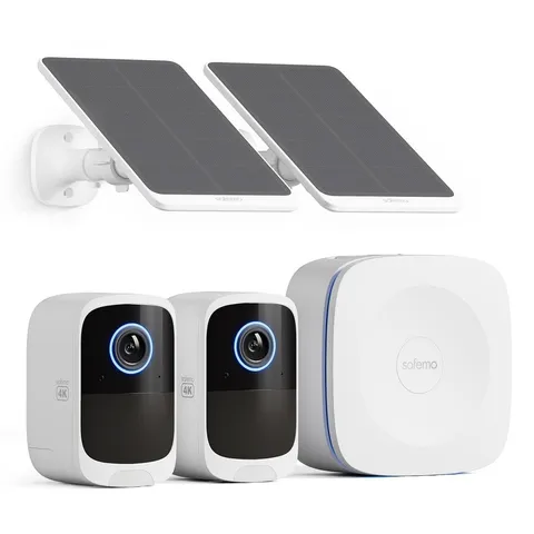Safemo 4K Security Cameras Wireless Outdoor/Indoor, Battery White-2-Cam-Kit