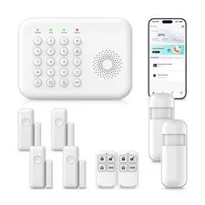 Simply Safe Home Alarm System,WiFi+GSM/4G Alarm System with Door Sensors & Mo...