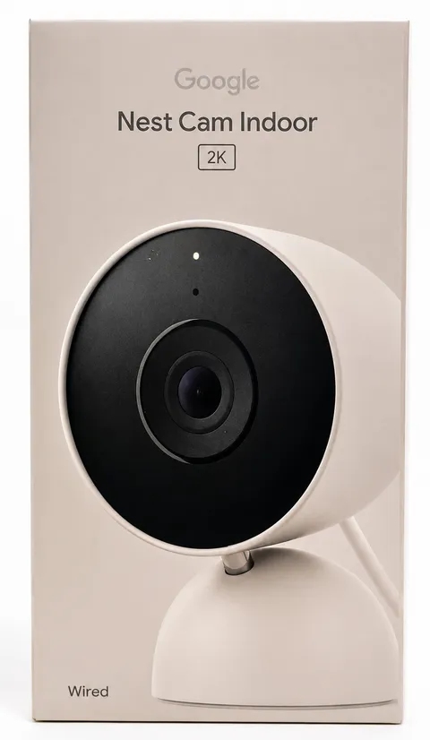 Google Nest Cam Indoor (3rd Gen, 2025) Wired Security Camera 2K HDR with Gemeni