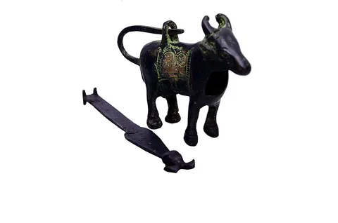 Handmade Brass Antique Finish Unique Cow Design Padlock With Key