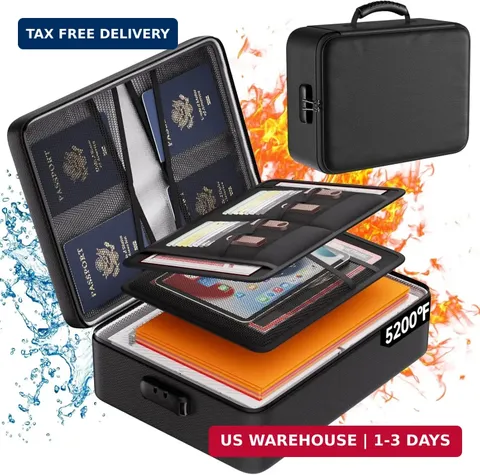5200°F Document Organizer with Lock, Upgraded Heat Insulated Fireproof&Water-Res