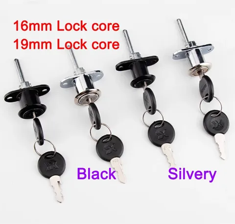16/19mm Zinc Alloy Office Cabinet Cupboard Drawer Desk Pedestal Lock With 2 Key