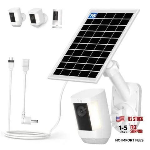 Solar Panel and 2-in-1 Wall Mount for Ring Cam, 7W Solar Charger 1-pack