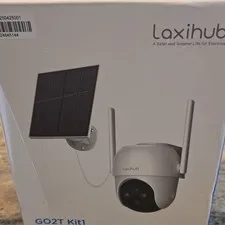 Laxihub GO2T Kit1 3MP 2K Outdoor Wi‑Fi Battery Camera + Solar Panel, Alexa