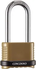 4 Digit Combination Lock, Heavy Duty Combo Padlock with Long Shackle for Outd...