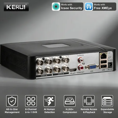H.265+ Security DVR 8CH Channel 1080p Recorder for CCTV Surveillance Camera