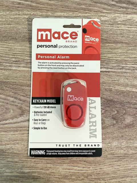 Mace Personal Alarm Keychain 130 Decibels Panic Button Red Batteries Included