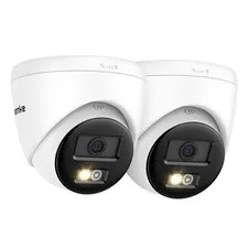 C500 2Pcs 5MP IP Security Camera, Red and Blue Light Alarm, Color Night Visio...