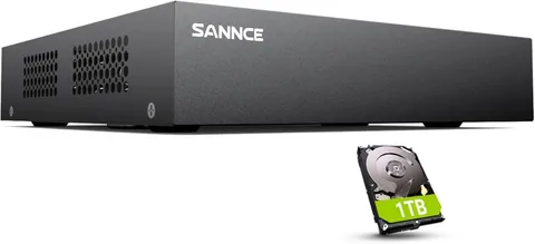 SANNCE 8-Channel 1080P Wired Home Surveillance 8CH DVR+1TB Hard Drive, Black 