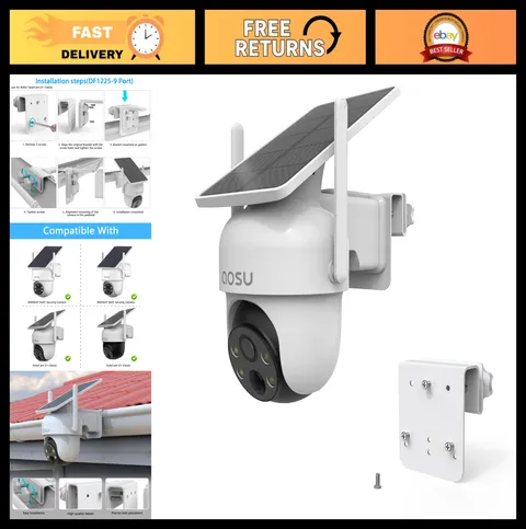 Gutter Mount for Solar Security Cameras - Outdoor Wireless, 1 Pack, White