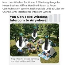 Audio Intercom Rechargeable Battery Powered 10-Channel