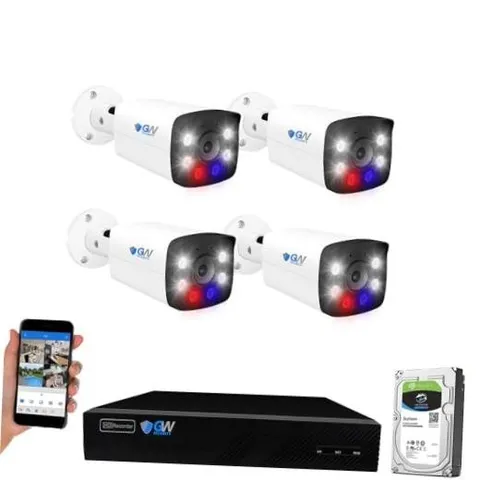 8 Channel 4K NVR H.265 8MP Fulltime Color Night Vision Security Camera System