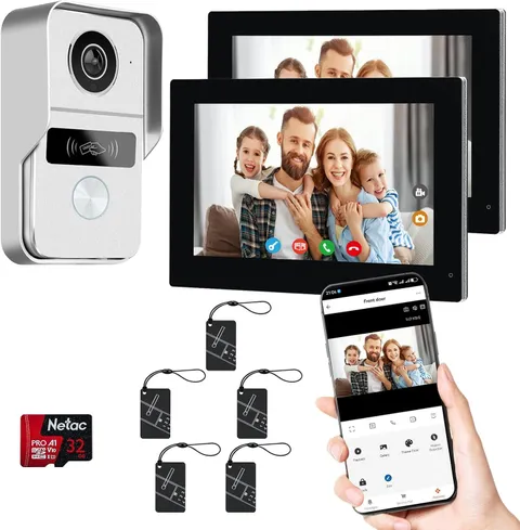 Wired Doorbell 2 Monitors 1 Camera Unlock