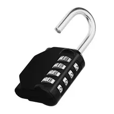 ZHEGE Padlock, Combination Lock 4 Digits, Outdoor Padlock 1P, Black
